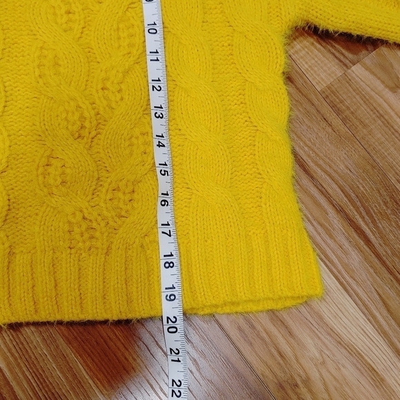 Sun + Moon Yellow Turtleneck Cable Knit Sweater Size XS - Picture 5 of 13